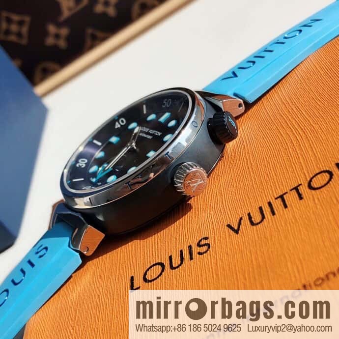 Original LV - TAMBOUR series LV mechanical watch QA172A TAMBOUR STREET DIVER stainless steel automatic watch, 44mm