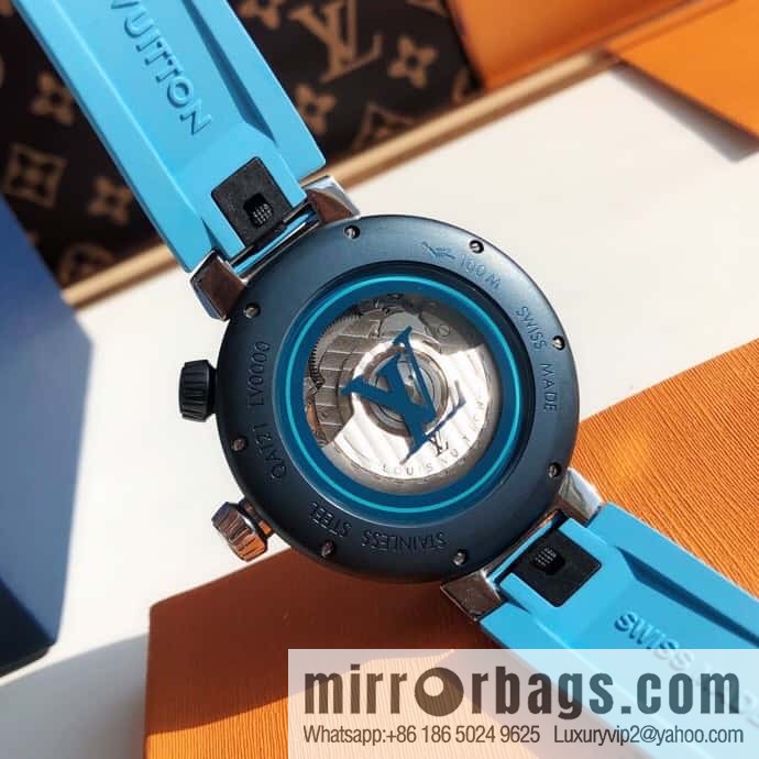 Original LV - TAMBOUR series LV mechanical watch QA172A TAMBOUR STREET DIVER stainless steel automatic watch, 44mm