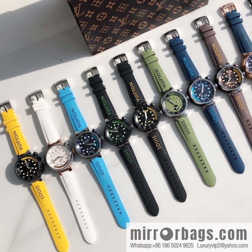 Original LV - TAMBOUR series LV mechanical watch QA172A TAMBOUR STREET DIVER stainless steel automatic watch, 44mm