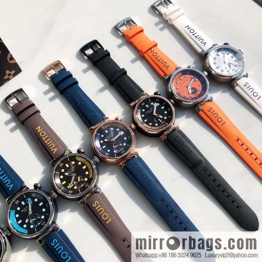 Original LV - TAMBOUR series LV mechanical watch QA172A TAMBOUR STREET DIVER stainless steel automatic watch, 44mm