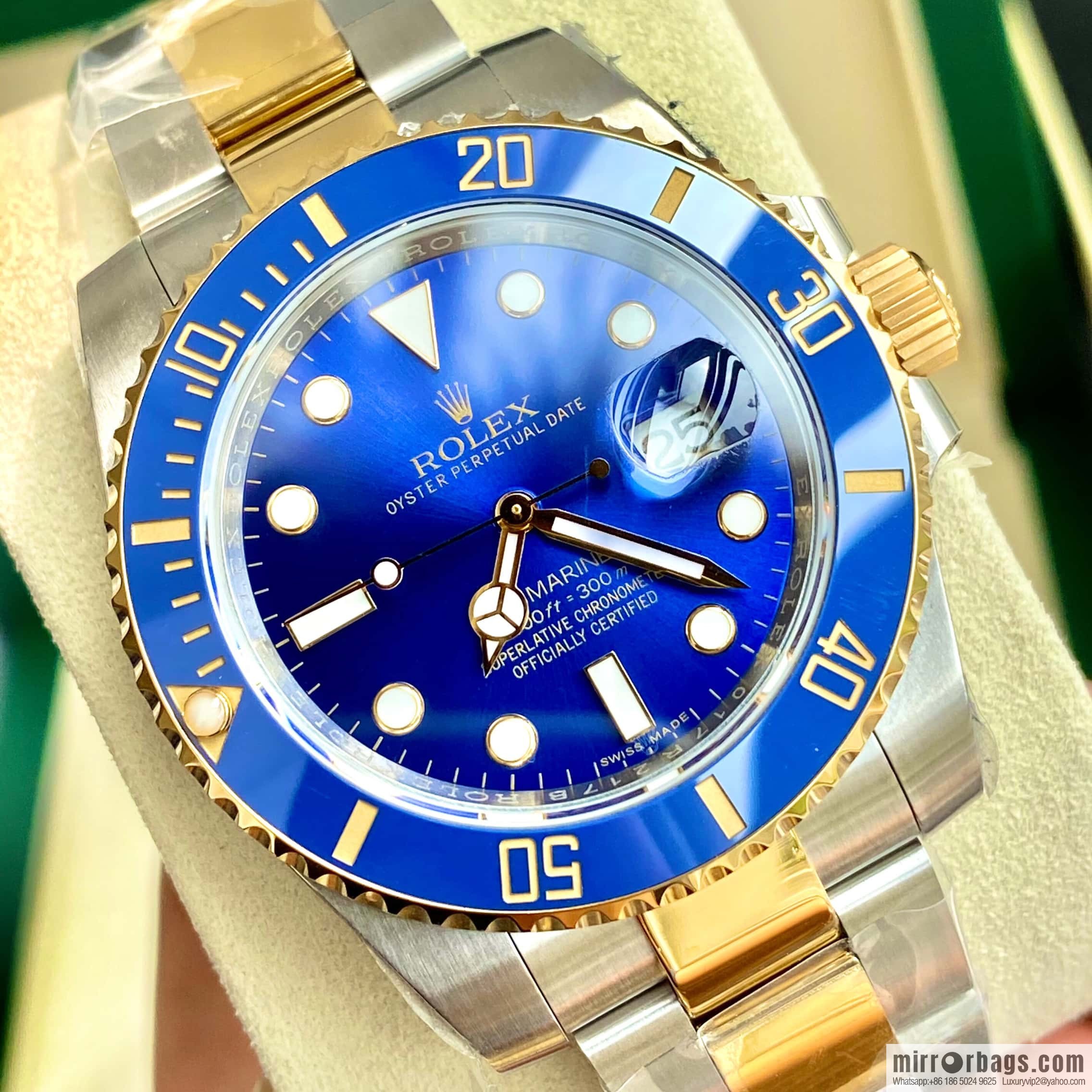 18K gold Rolex Submariner series imported Swiss ETA 2836-2 automatic mechanical movement watch