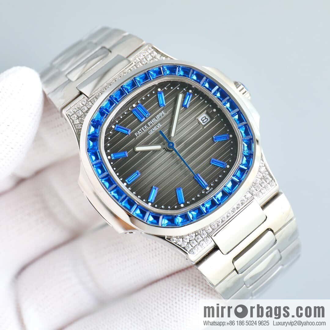 T square diamond ring literal steel belt - Patek Philippe Nautilus 5711 diamond-encrusted limited edition series Cal.324 movement watch
