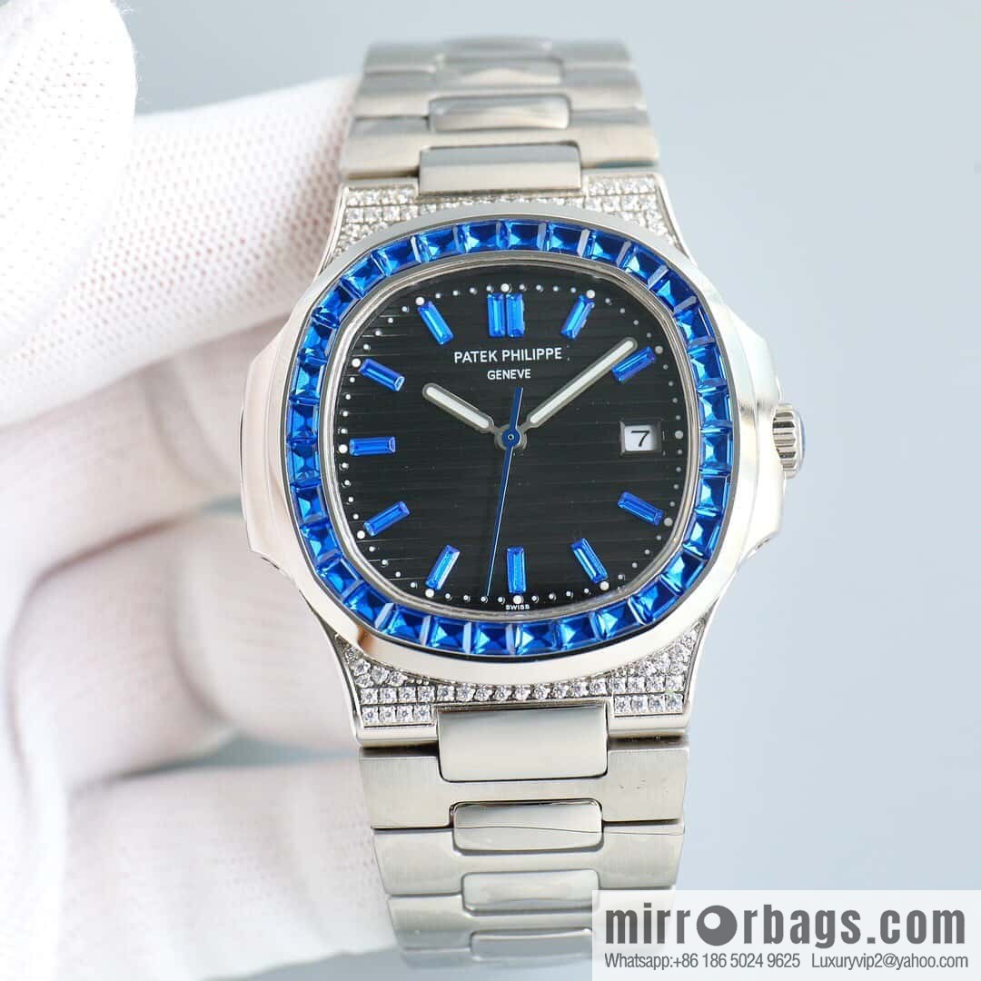 T square diamond ring literal steel belt - Patek Philippe Nautilus 5711 diamond-encrusted limited edition series Cal.324 movement watch