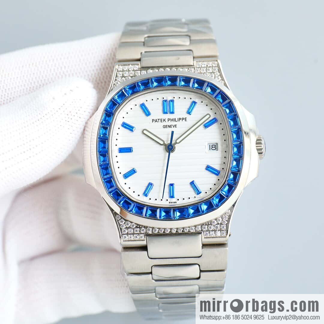 T square diamond ring literal steel belt - Patek Philippe Nautilus 5711 diamond-encrusted limited edition series Cal.324 movement watch