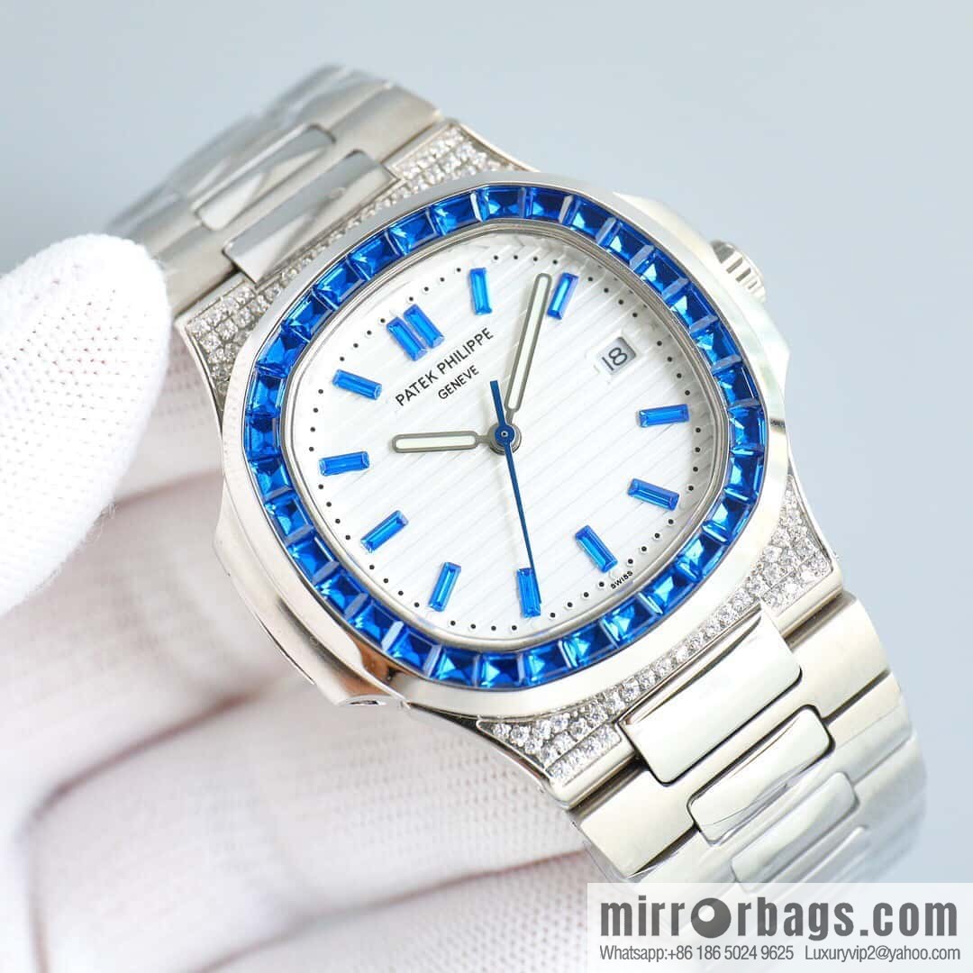 T square diamond ring literal steel belt - Patek Philippe Nautilus 5711 diamond-encrusted limited edition series Cal.324 movement watch
