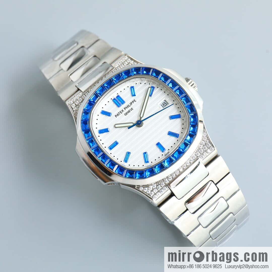 T square diamond ring literal steel belt - Patek Philippe Nautilus 5711 diamond-encrusted limited edition series Cal.324 movement watch