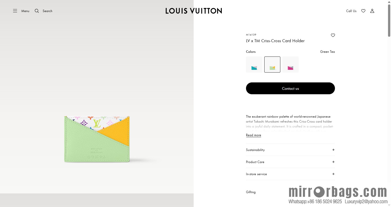 LV M14139 LV x TM Cris-Cross Card Holder
