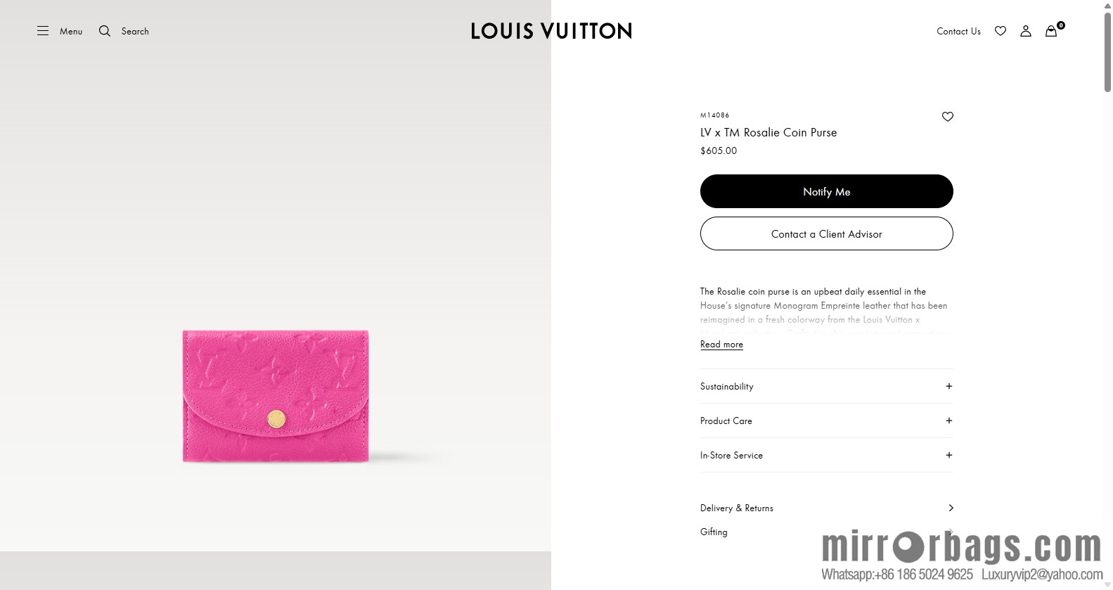 LV M14086 LV x TM Rosalie Coin Purse