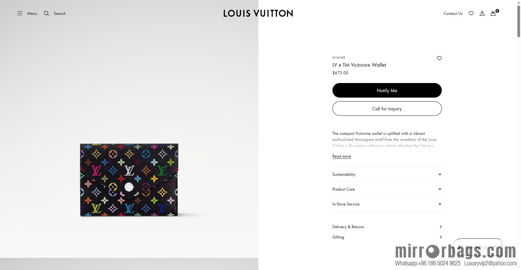 LV M14163 [Official Full Package + 163 Chip] New LVxTM Victorine Wallet
