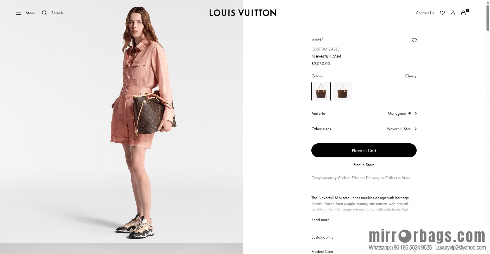 LV M46987 CUSTOMIZABLE Neverfull MM