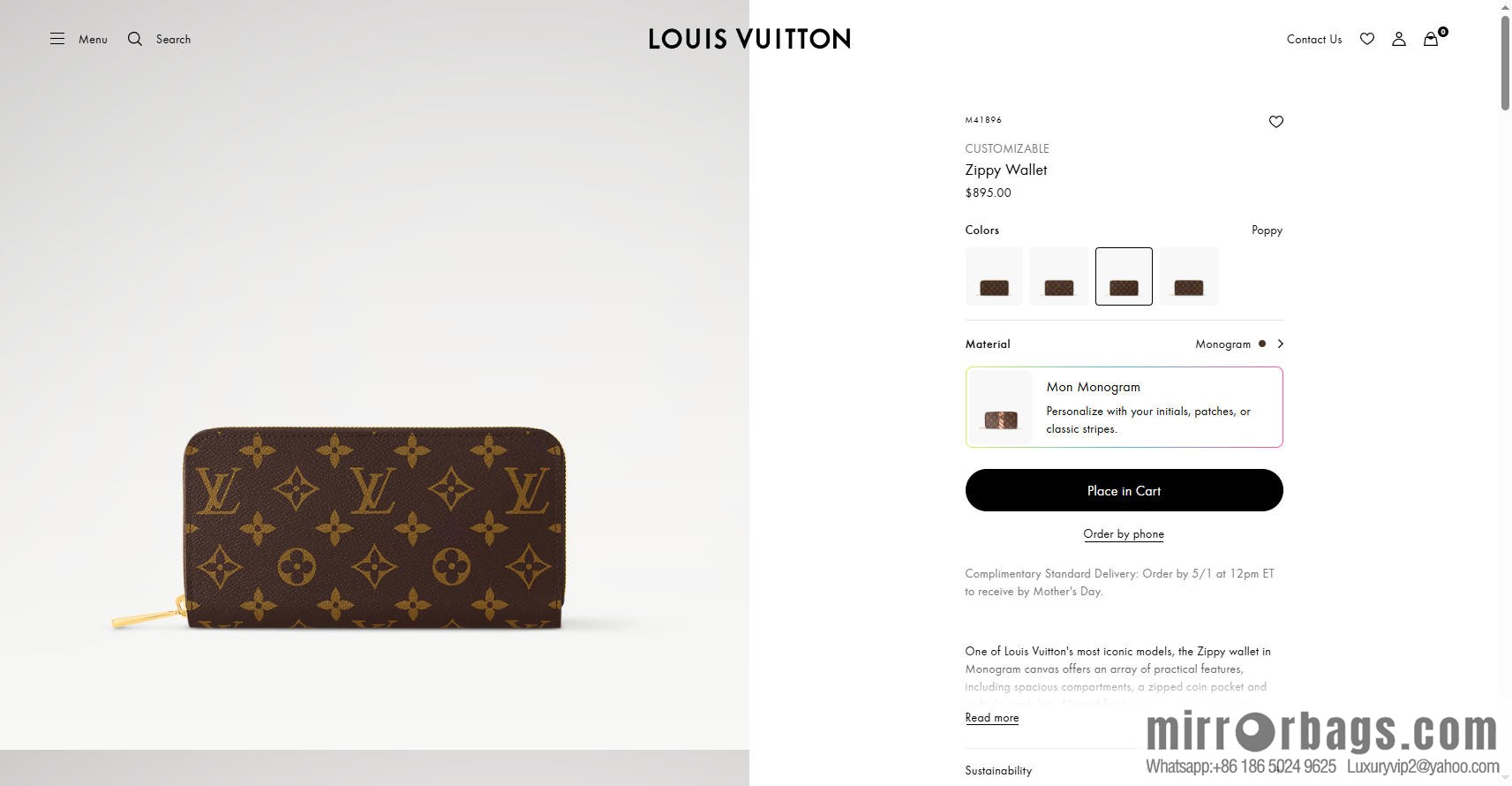 LV Zippy Zipper Wallet M41896 [Official Full Chip Version]