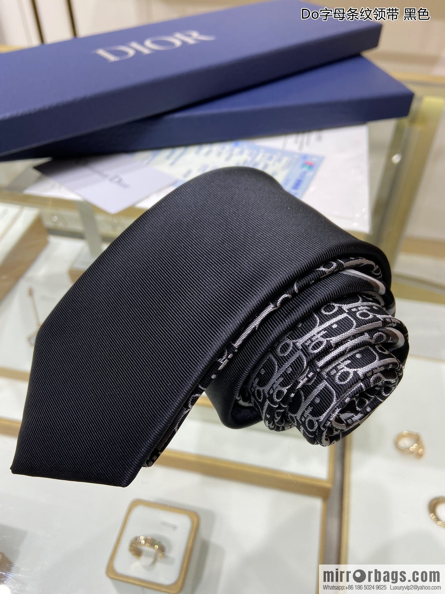 Dior 100% Top Handmade Custom Do Letter Striped Tie