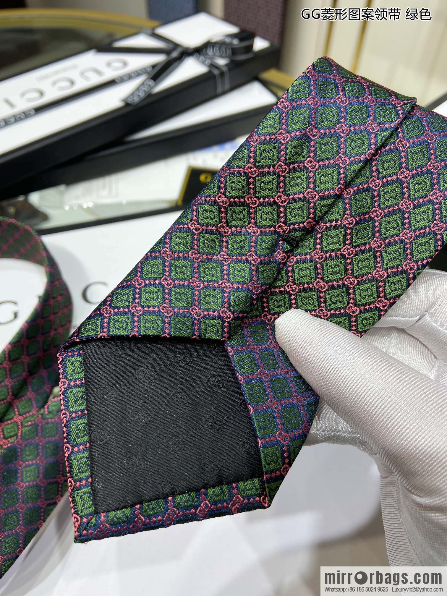 GUCCI Gucci 100% Top Jacquard Silk GG Rhombus Pattern Tie 571800