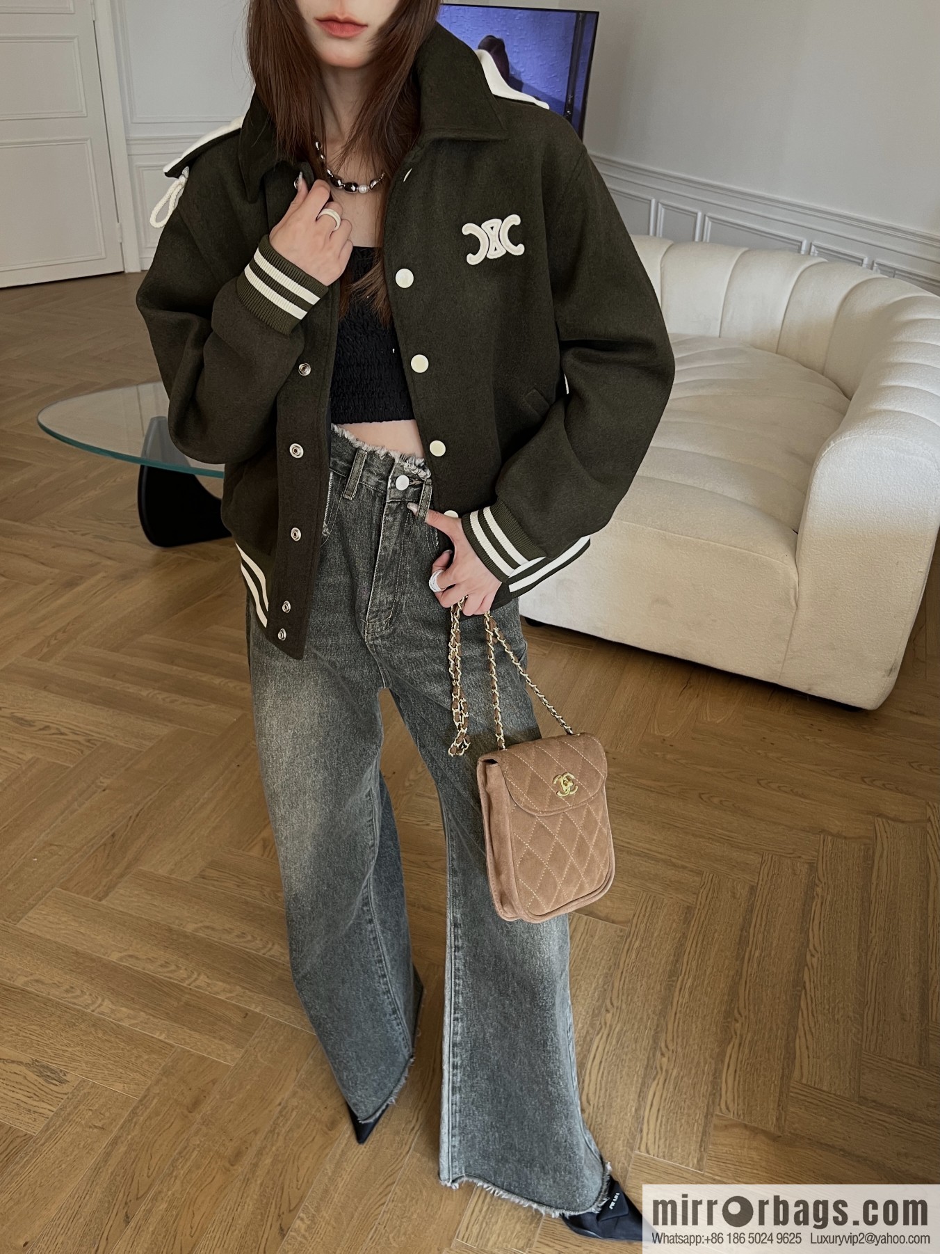 2022 𝐂𝐞𝐥𝐢𝐧* ◄ 2022 SS Autumn and Winter New Product - Arc de Triomphe Cloth Embroidered Jacket