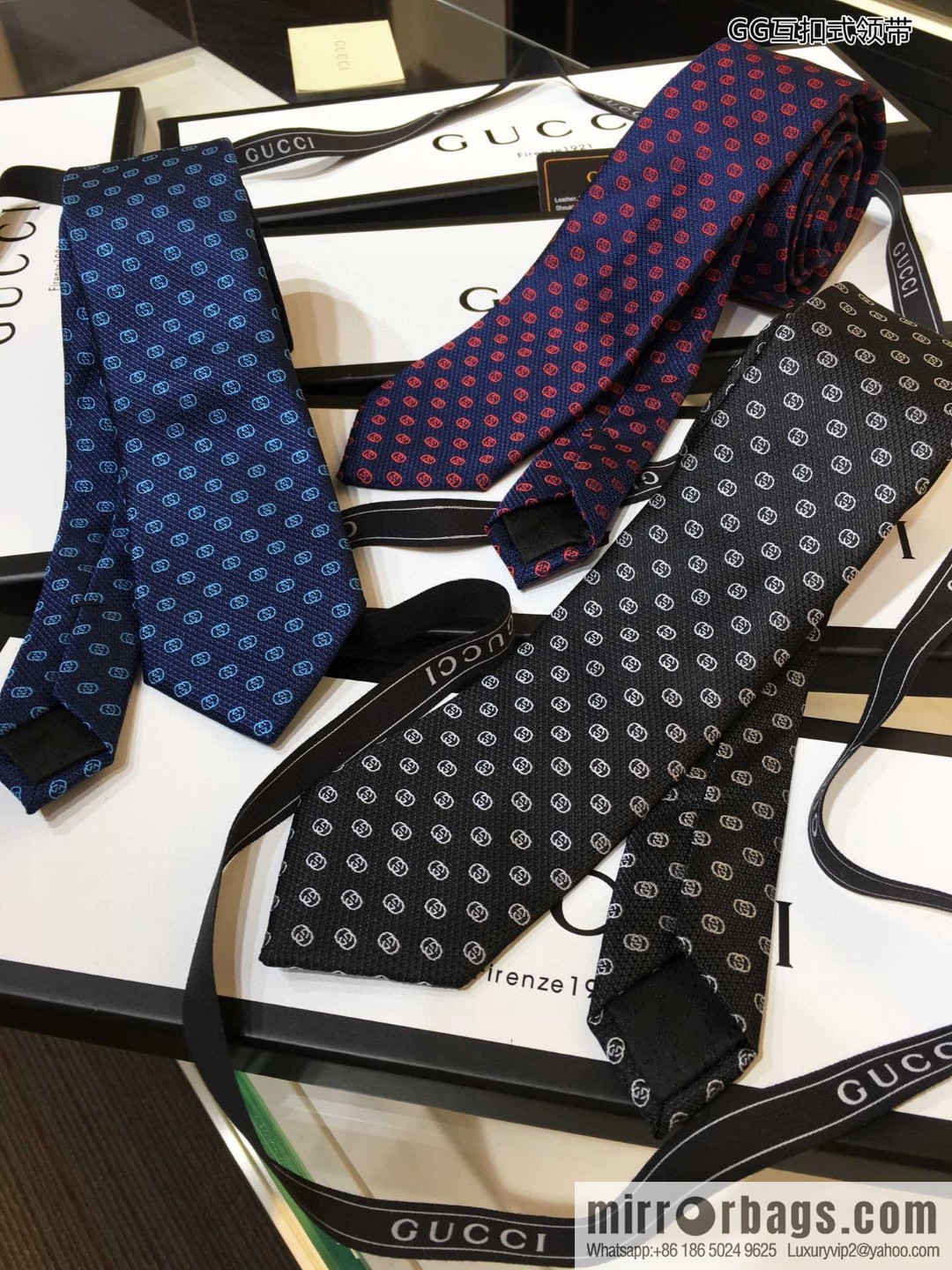 GUCCI Gucci 100% Top Jacquard Silk GG Interlock Tie