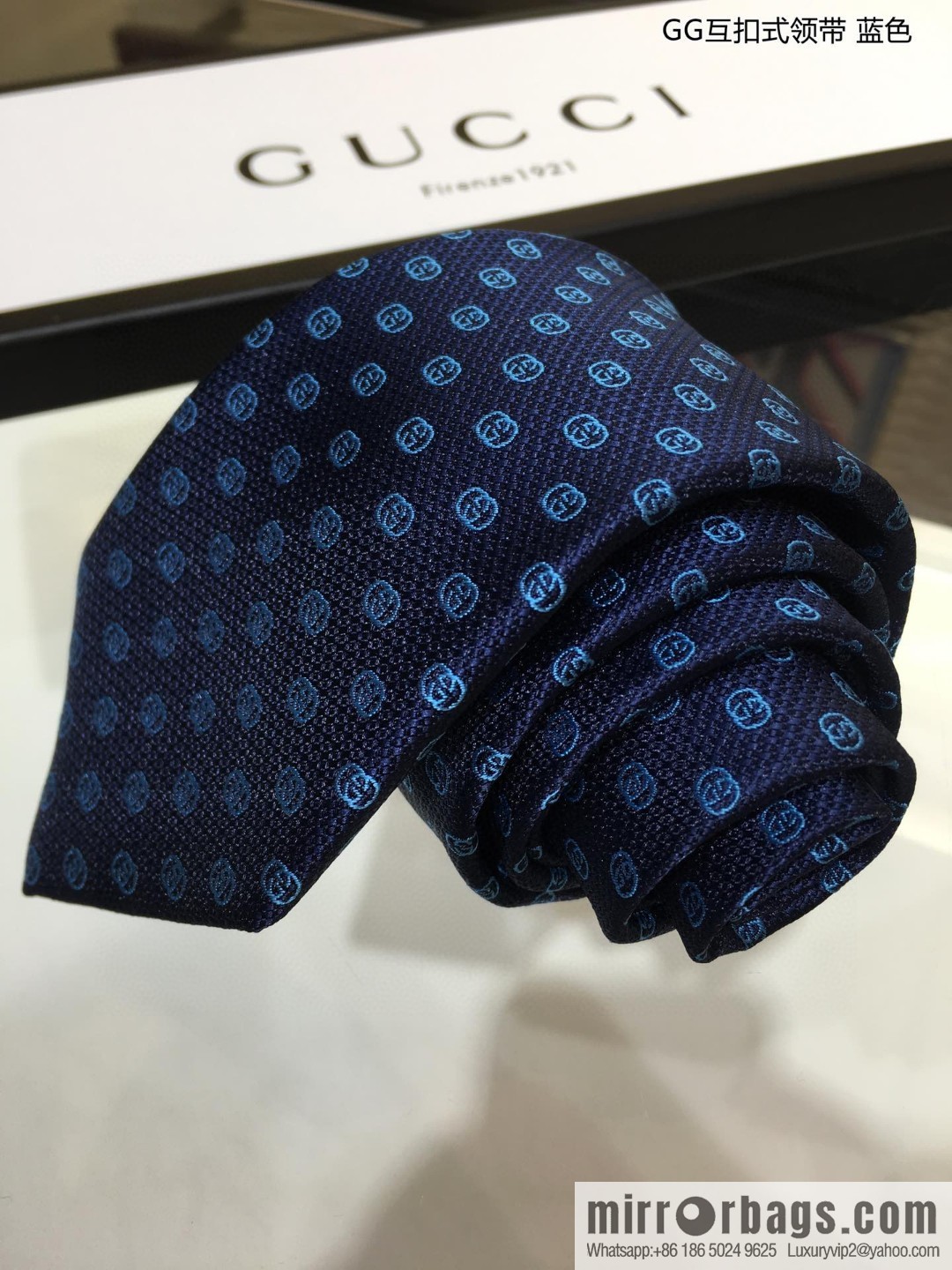 GUCCI Gucci 100% Top Jacquard Silk GG Interlock Tie
