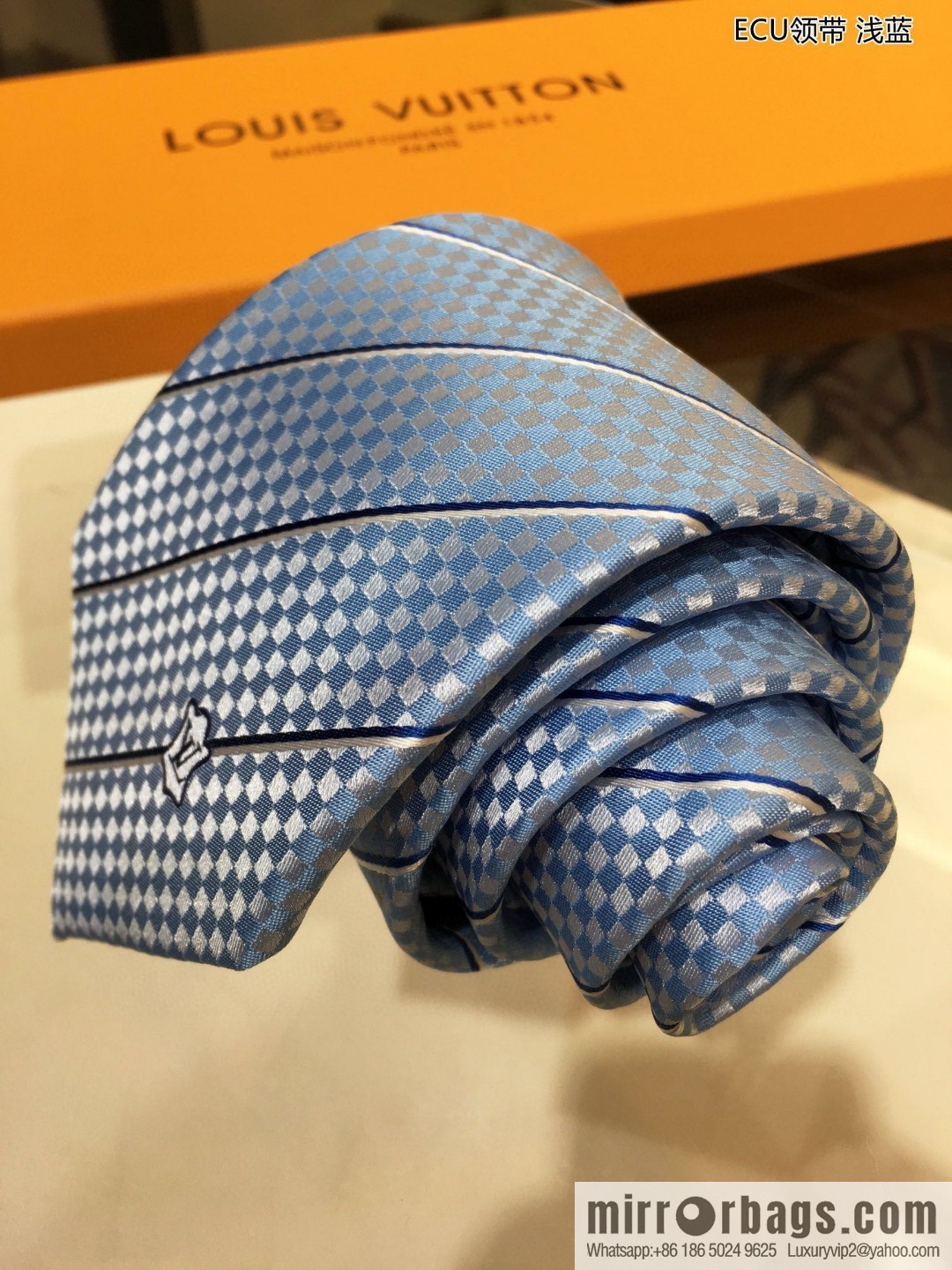 LV Louis Vuitton 100% Top Jacquard Silk ECU Tie M78756
