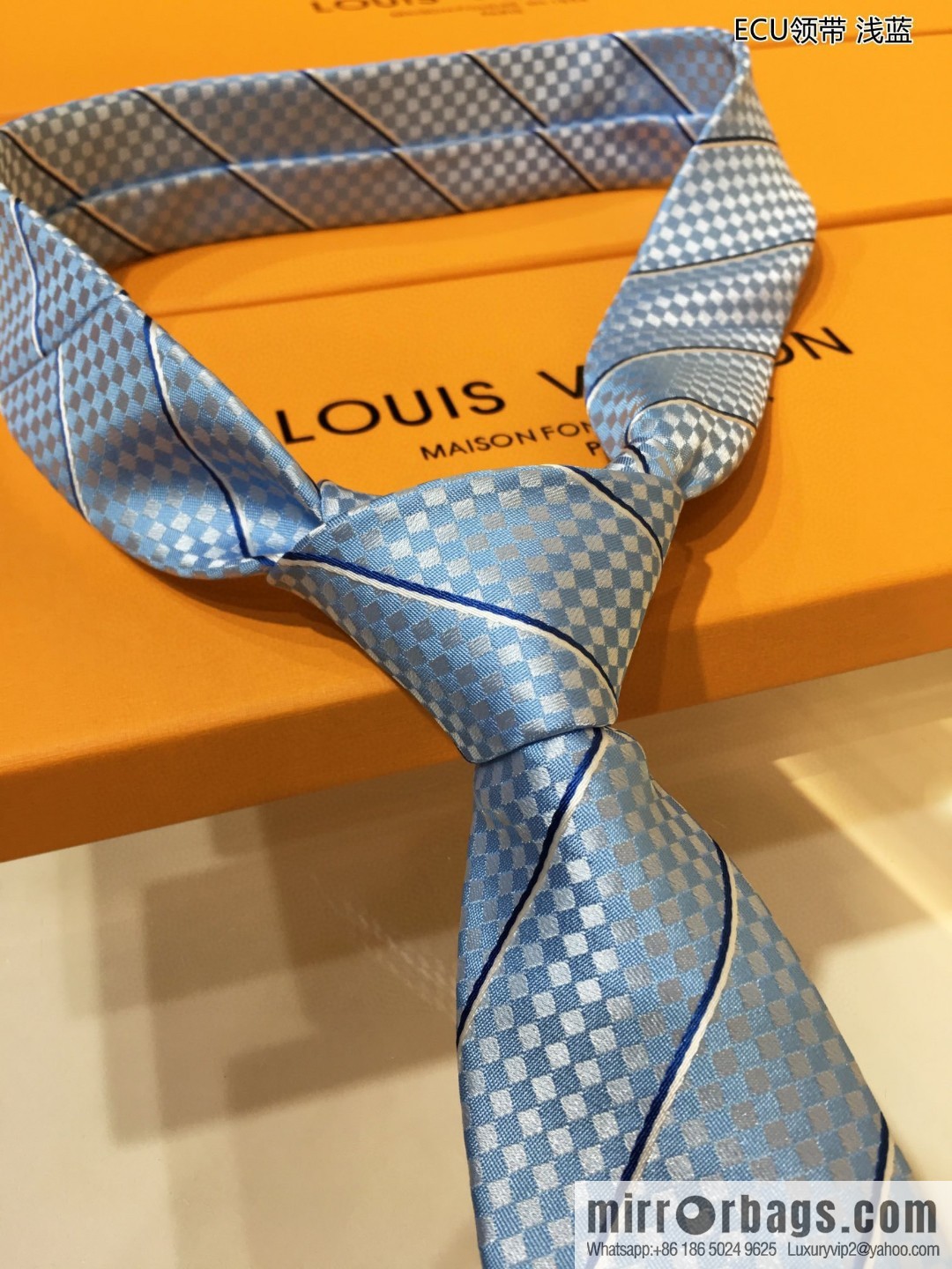 LV Louis Vuitton 100% Top Jacquard Silk ECU Tie M78756