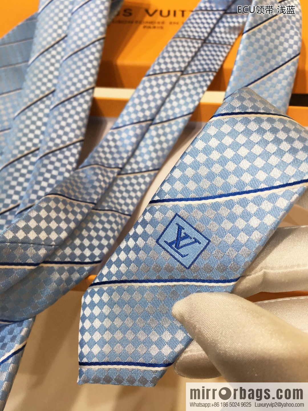 LV Louis Vuitton 100% Top Jacquard Silk ECU Tie M78756