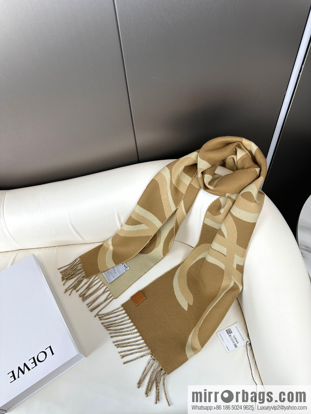 LOEWE cashmere fabric double-sided scarf