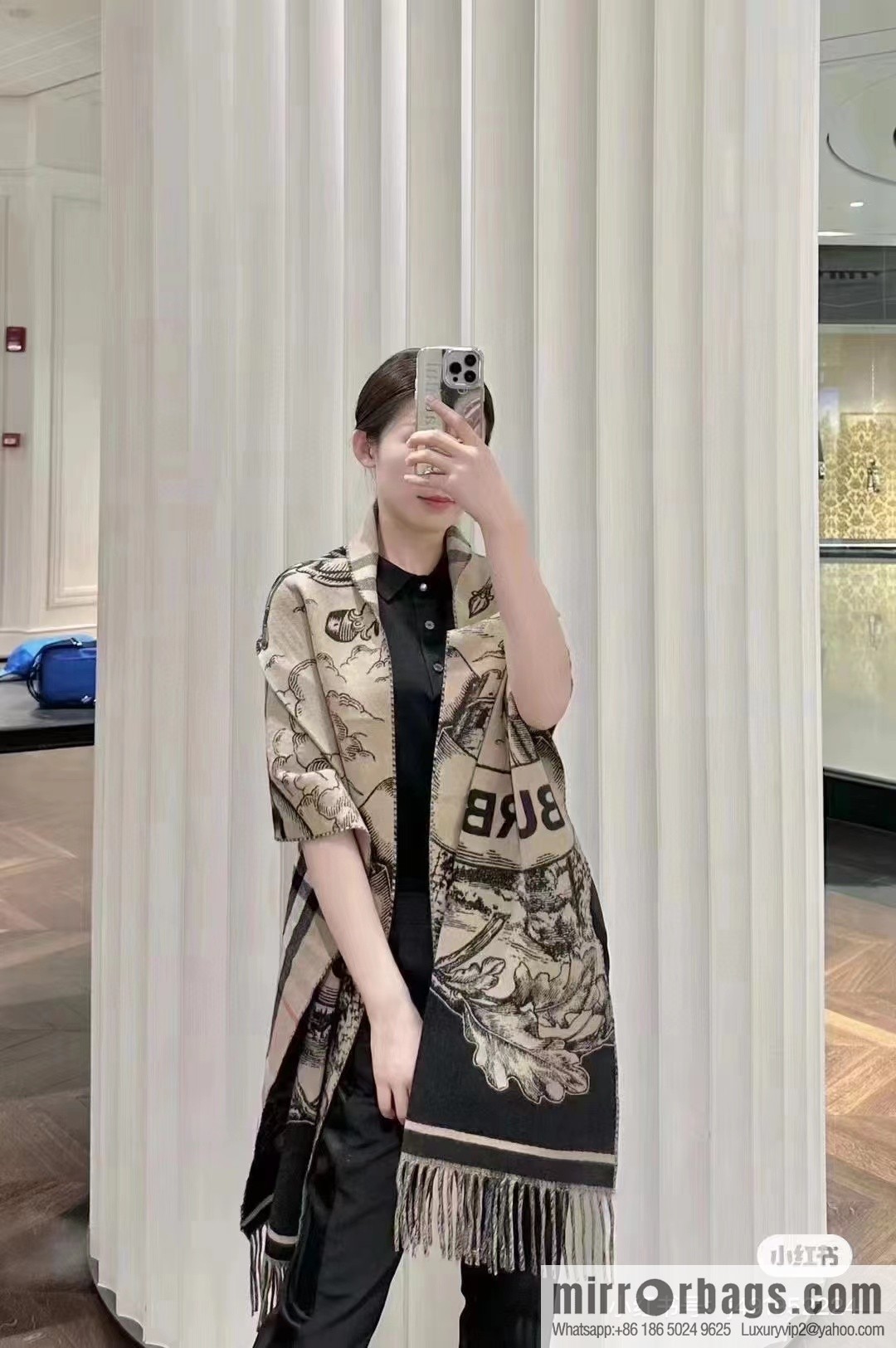 Burberry Burberry Bur Warhorse Knight Double Sided Shawl