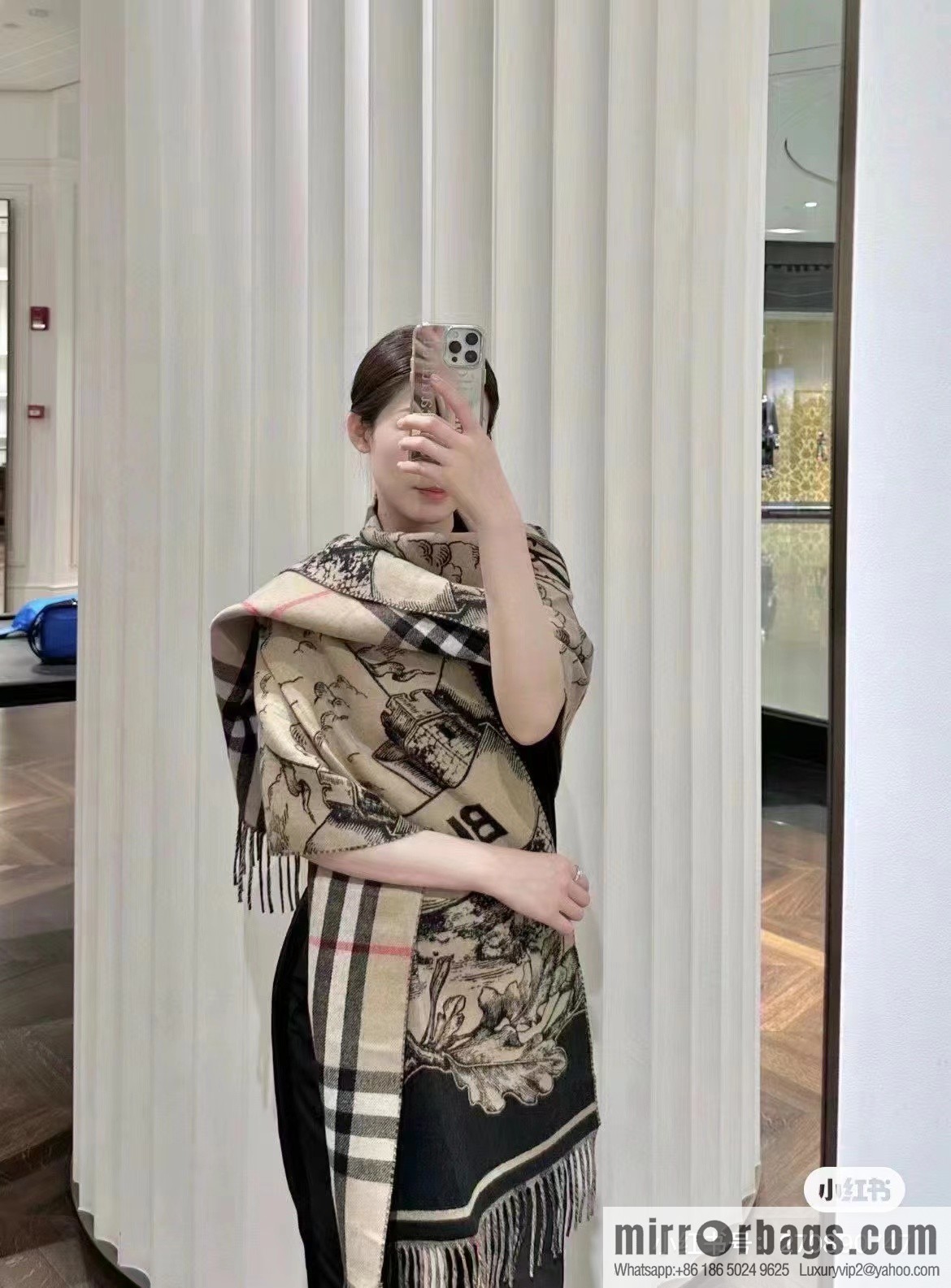 Burberry Burberry Bur Warhorse Knight Double Sided Shawl