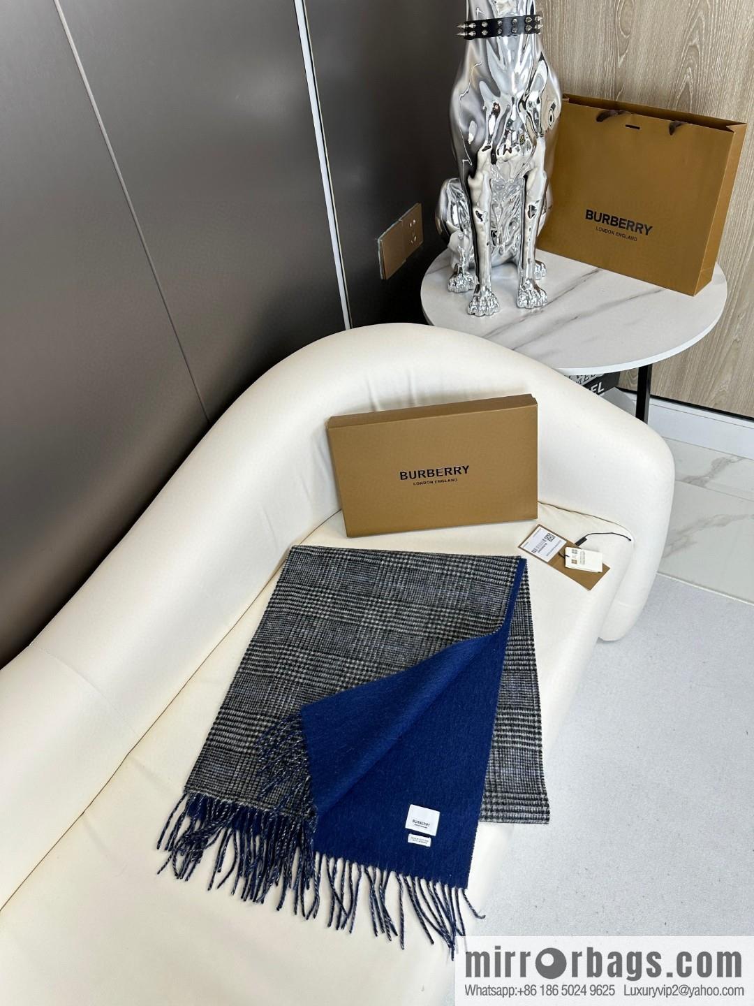 Burberry 23 autumn and winter new products, classic embroidered double-sided yarn-dyed checked scarf