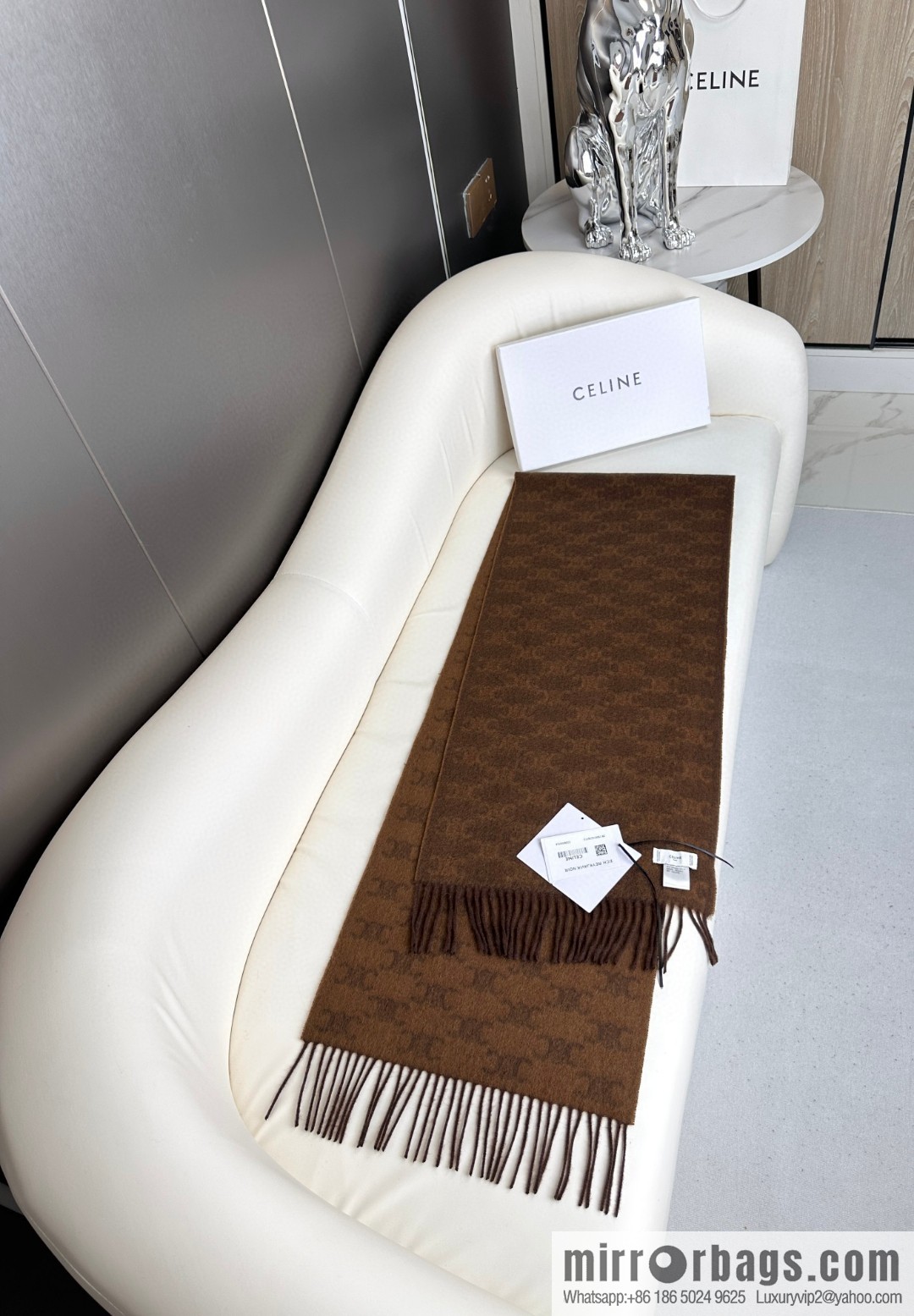 CELINE 2023 new cashmere Arc de Triomphe scarf
