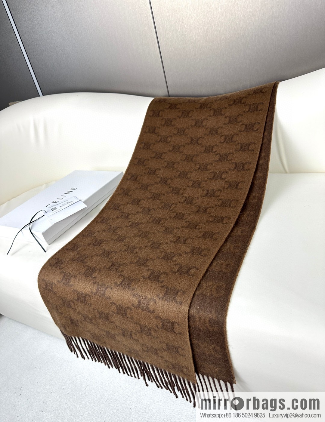 CELINE 2023 new cashmere Arc de Triomphe scarf