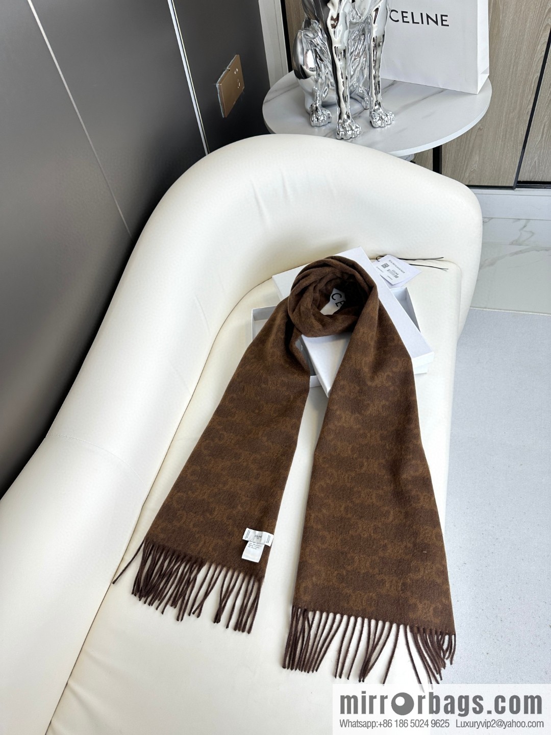 CELINE 2023 new cashmere Arc de Triomphe scarf