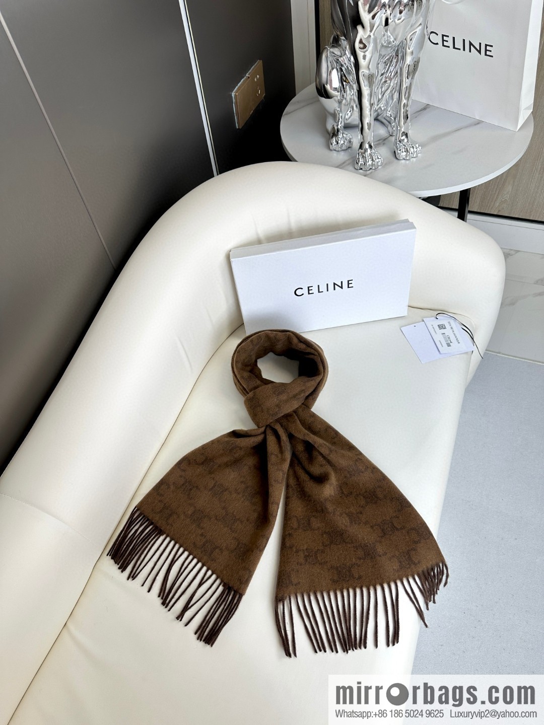CELINE 2023 new cashmere Arc de Triomphe scarf