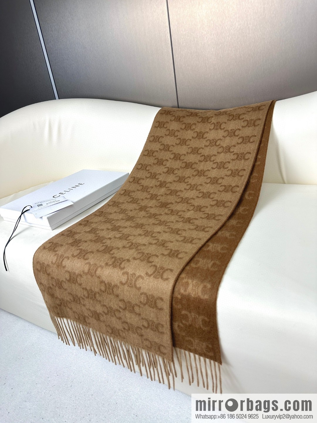 CELINE 2023 new cashmere Arc de Triomphe scarf