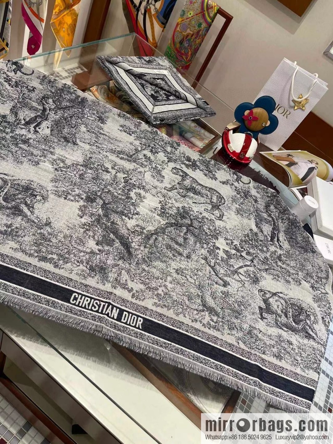 DIOR printed pattern scarf