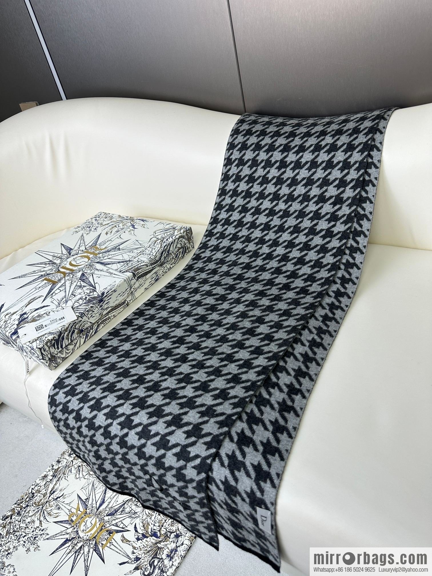 DIOR 2023 Thousand Birds Jacquard, Men's and Women's Knitted Cashmere Scarf