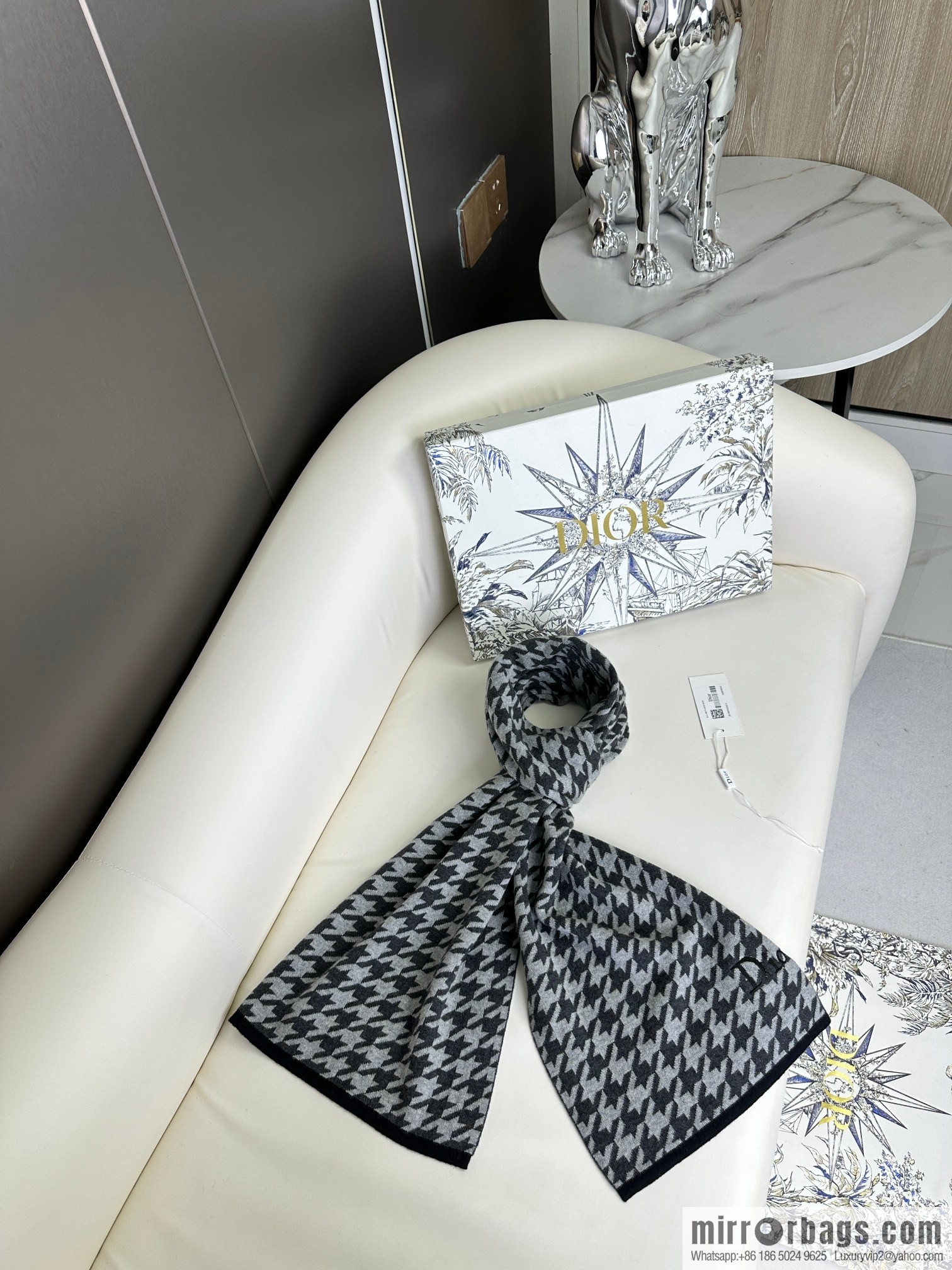 DIOR 2023 Thousand Birds Jacquard, Men's and Women's Knitted Cashmere Scarf