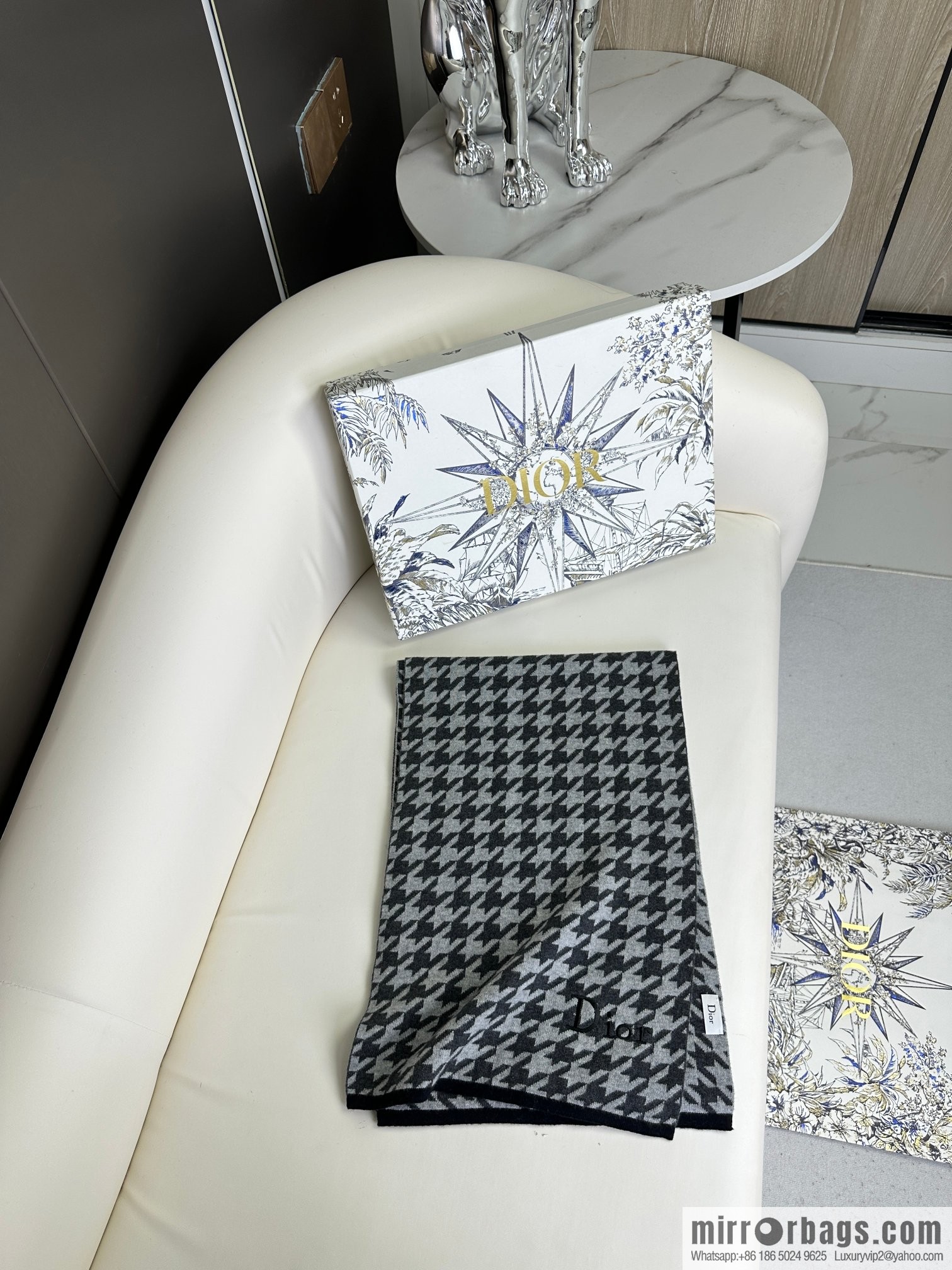 DIOR 2023 Thousand Birds Jacquard, Men's and Women's Knitted Cashmere Scarf