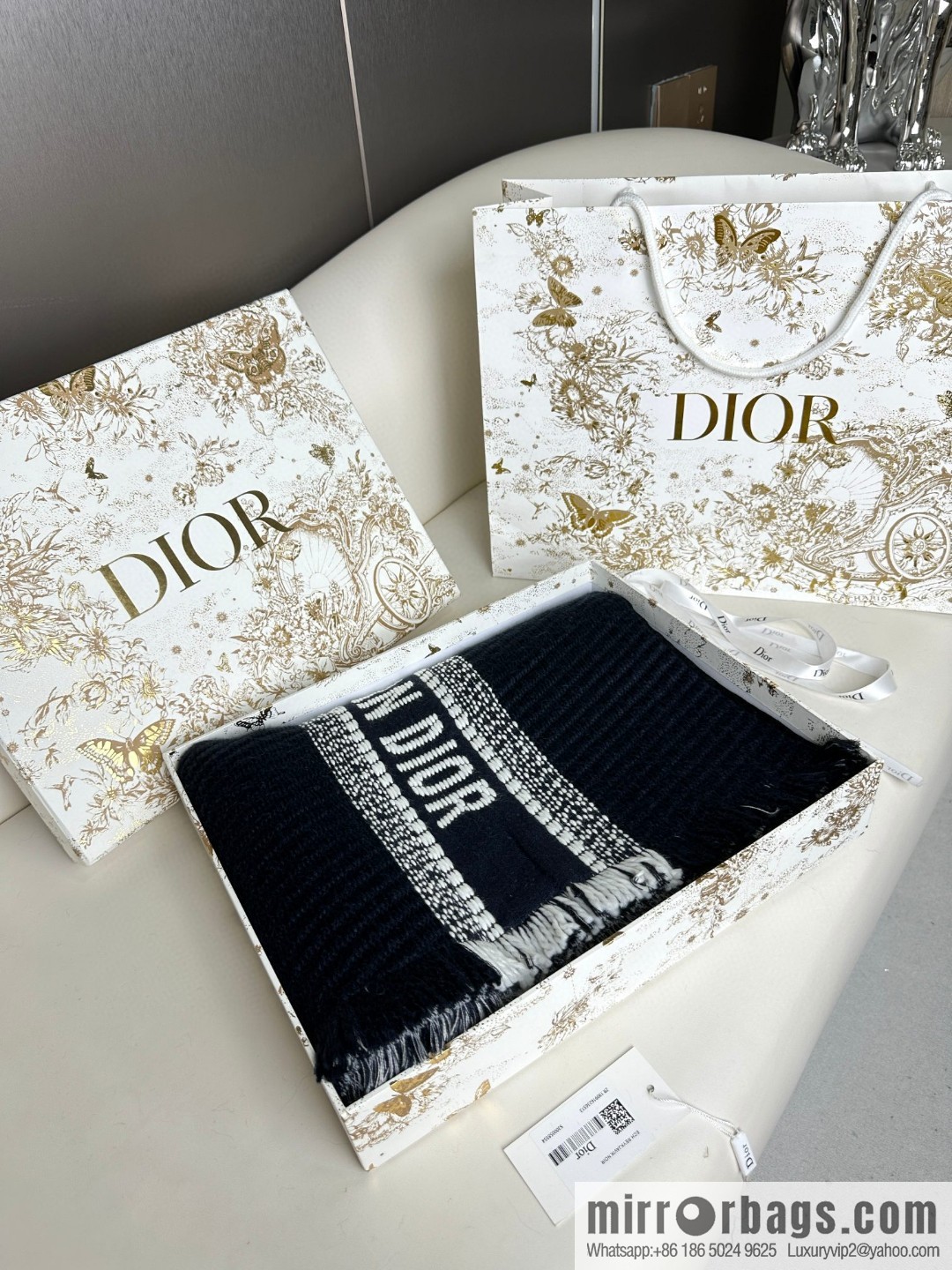 DIOR Oblique Printed Double Sided Scarf