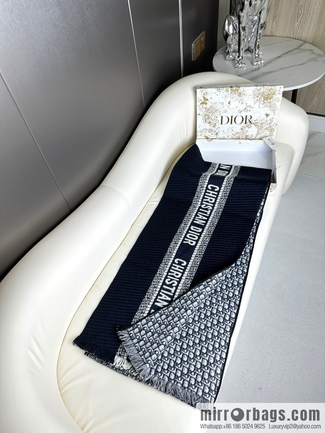 DIOR Oblique Printed Double Sided Scarf