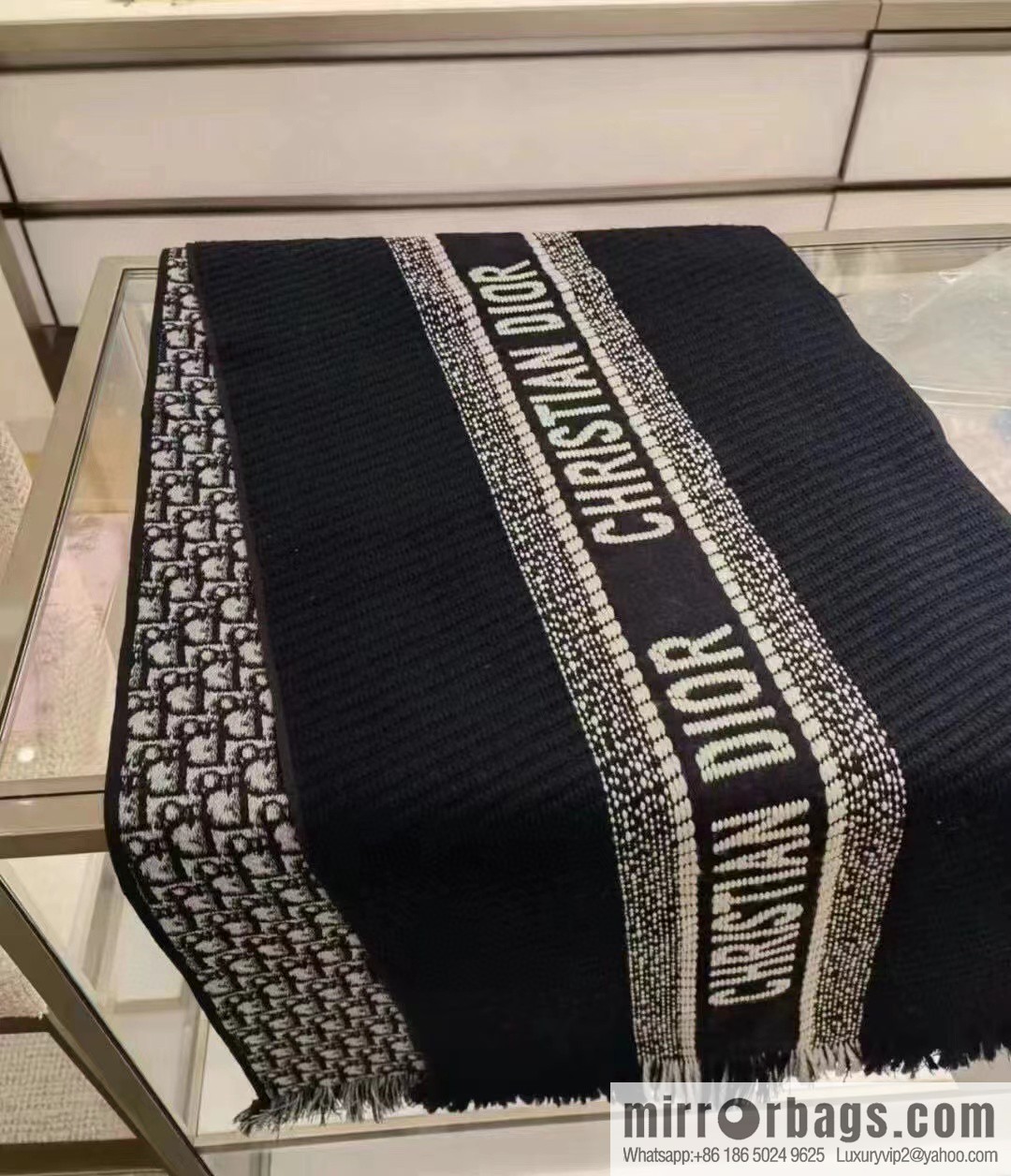 DIOR Oblique Printed Double Sided Scarf