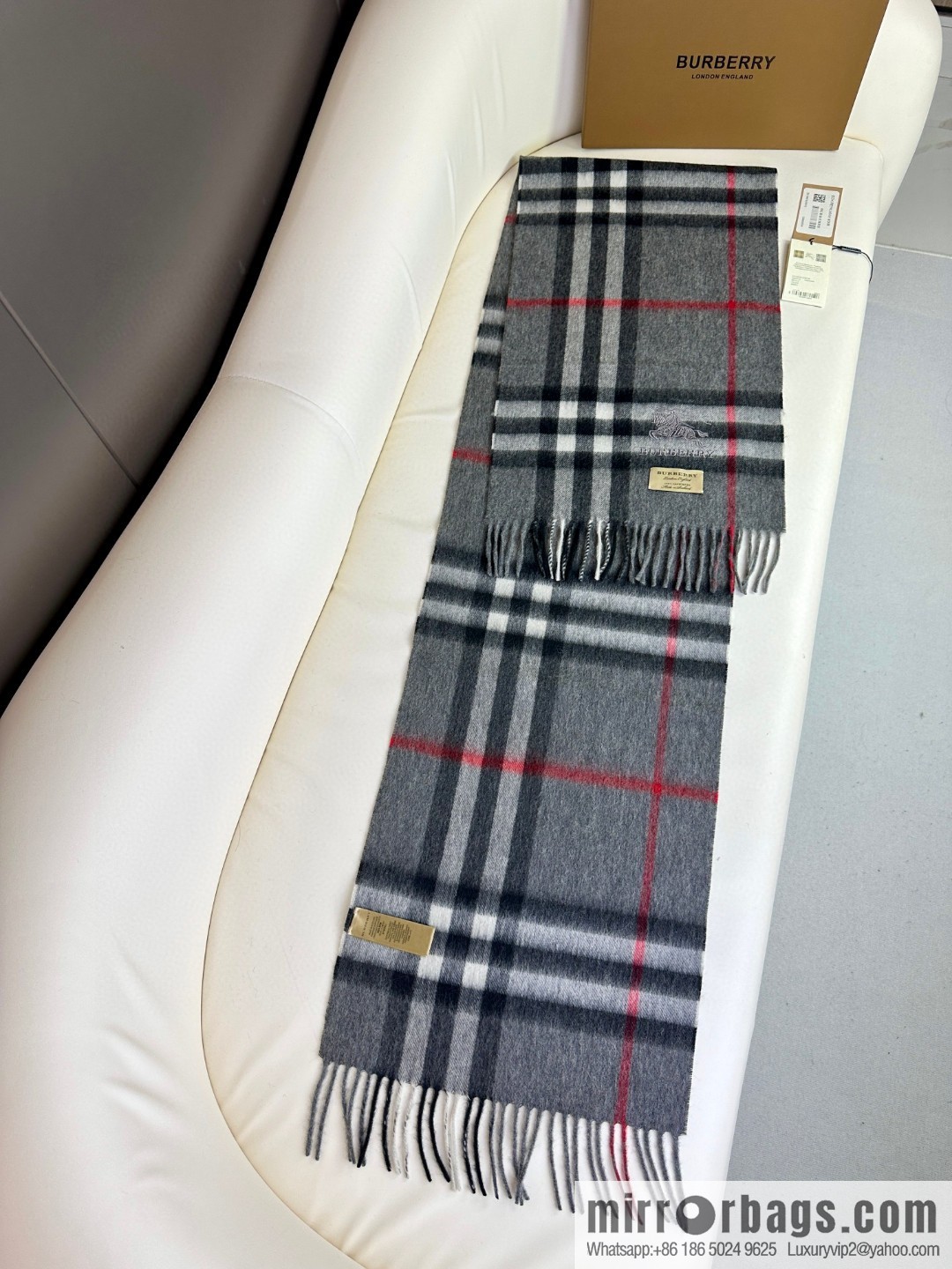 Burberry, embroidered war horse, cashmere checked scarf