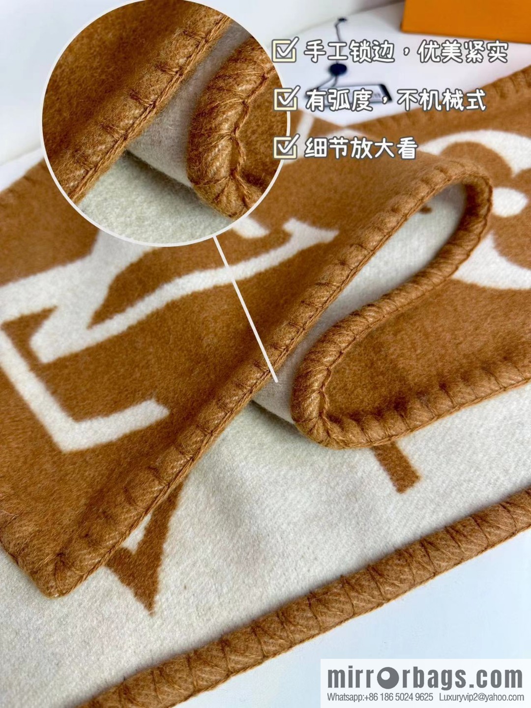 LV wool knitted jacquard, classic pattern, cashmere scarf