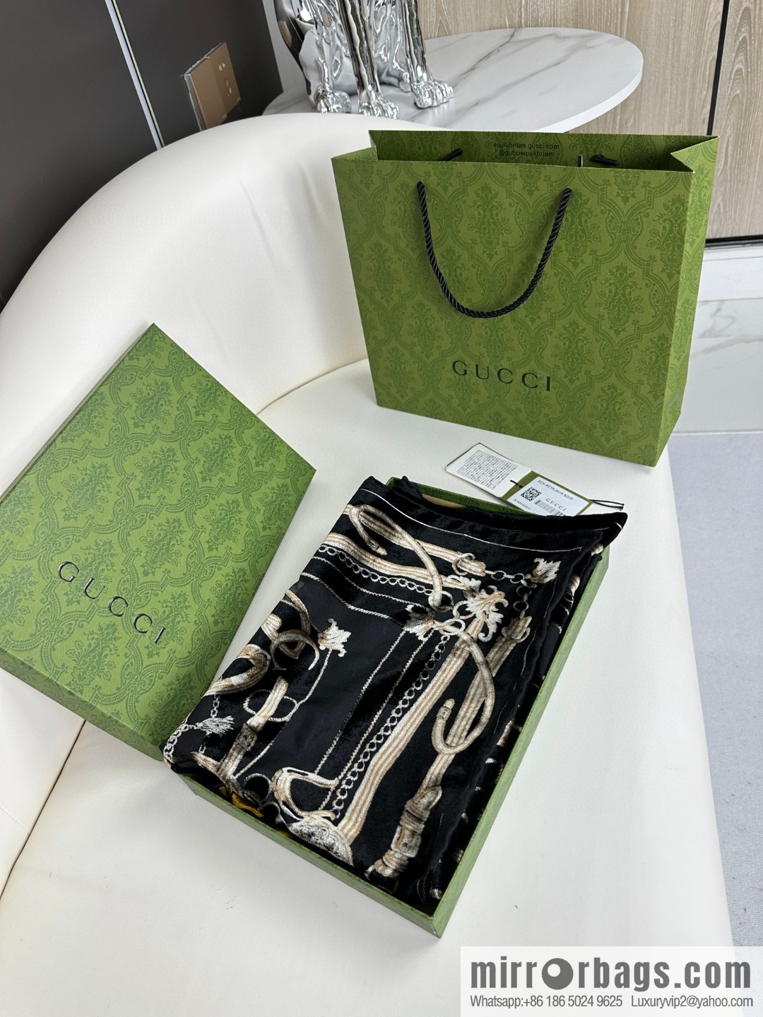 GUCCI silk plus cashmere long towel