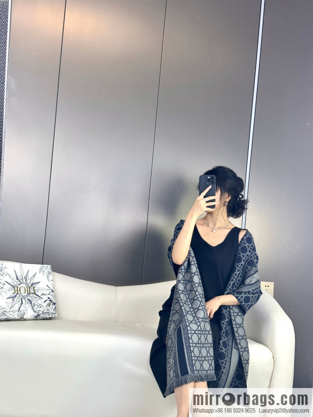 DIOR double-sided weaving, delicate jacquard, presbyopia shawl