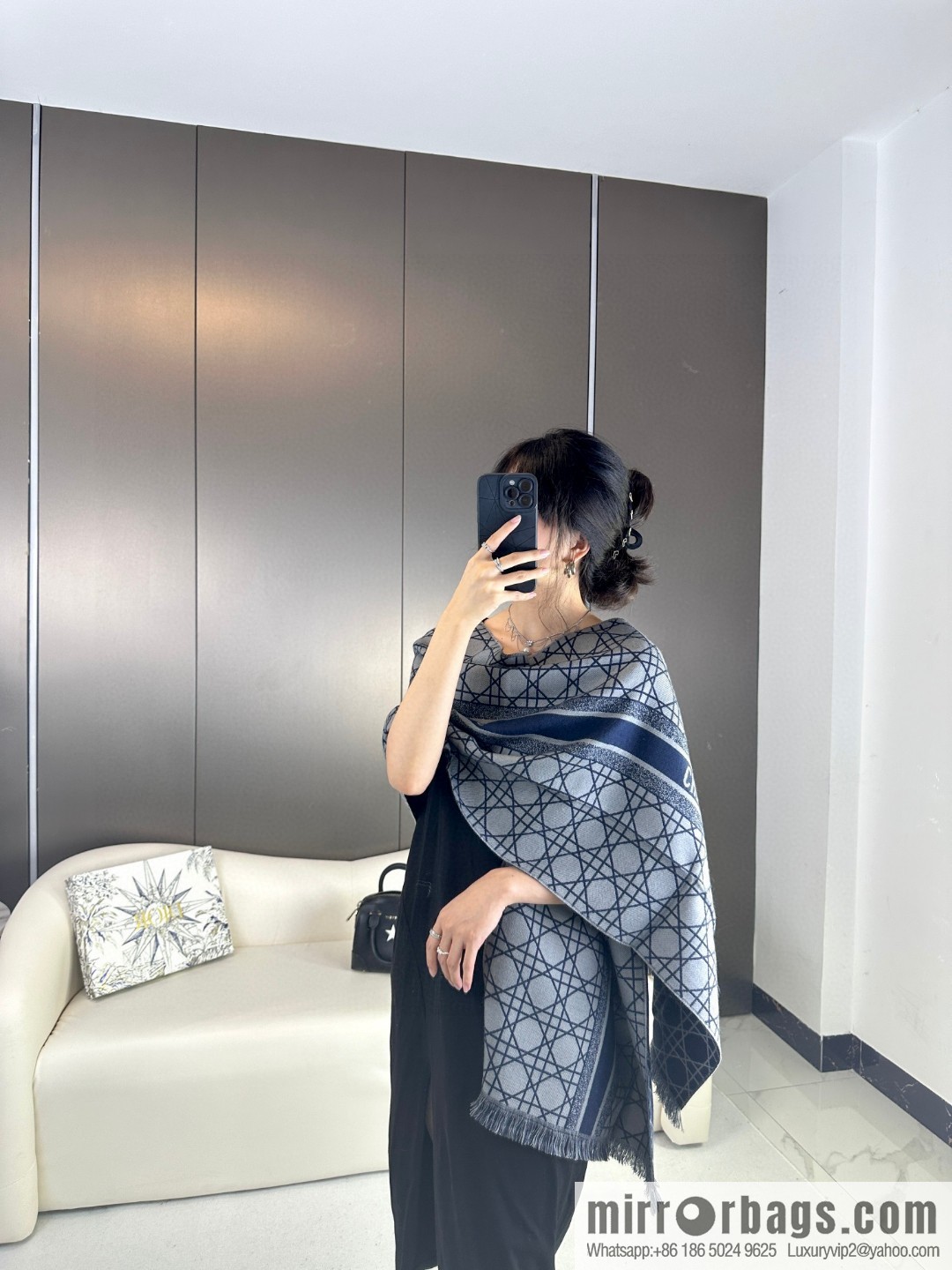 DIOR double-sided weaving, delicate jacquard, presbyopia shawl