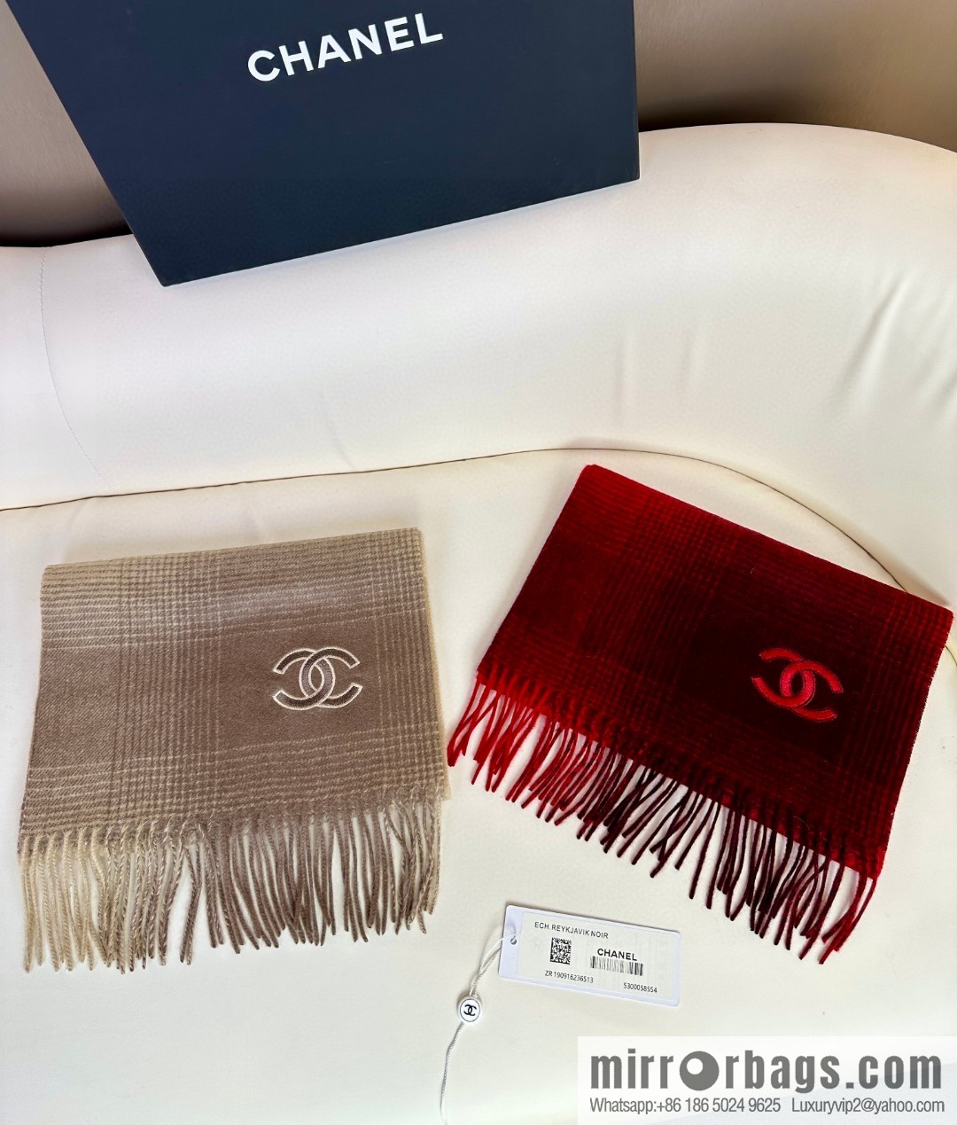 CHANEL 2023新款渐变色 细羊绒围巾