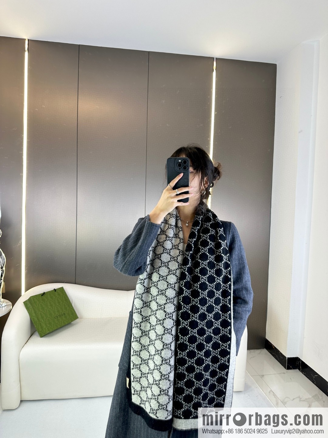 GUCCI 2023 new men's and women's same knitted scarf