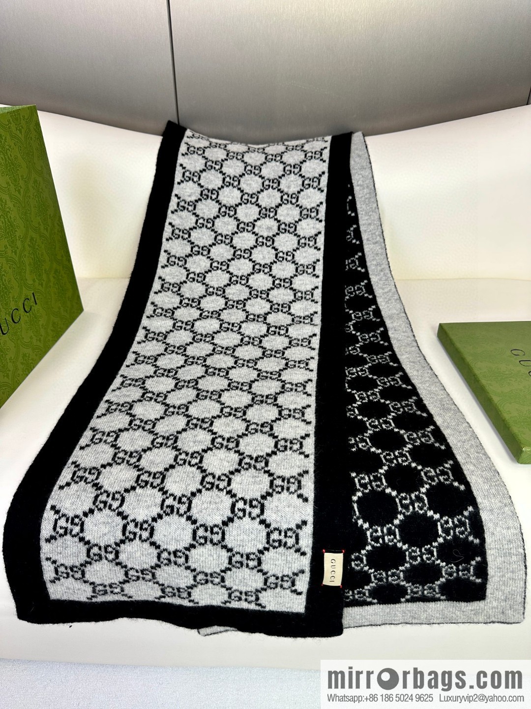 GUCCI 2023 new men's and women's same knitted scarf