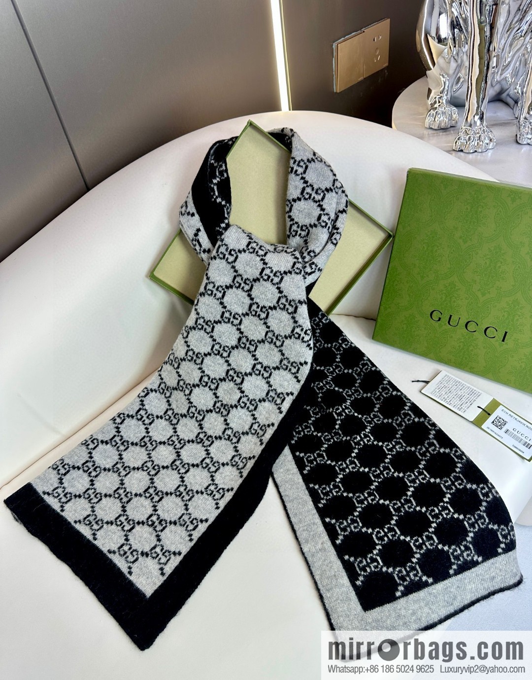 GUCCI 2023 new men's and women's same knitted scarf