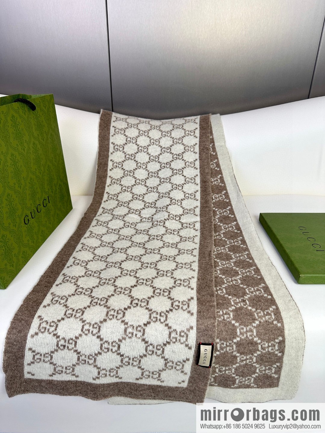 GUCCI 2023 new men's and women's same knitted scarf