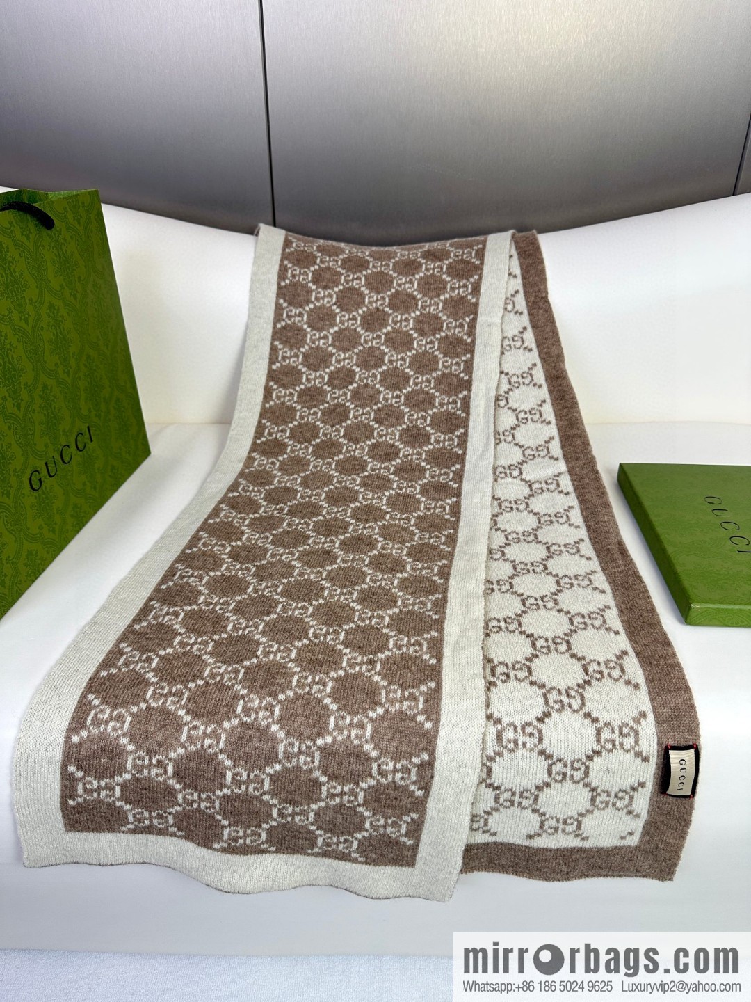 GUCCI 2023 new men's and women's same knitted scarf